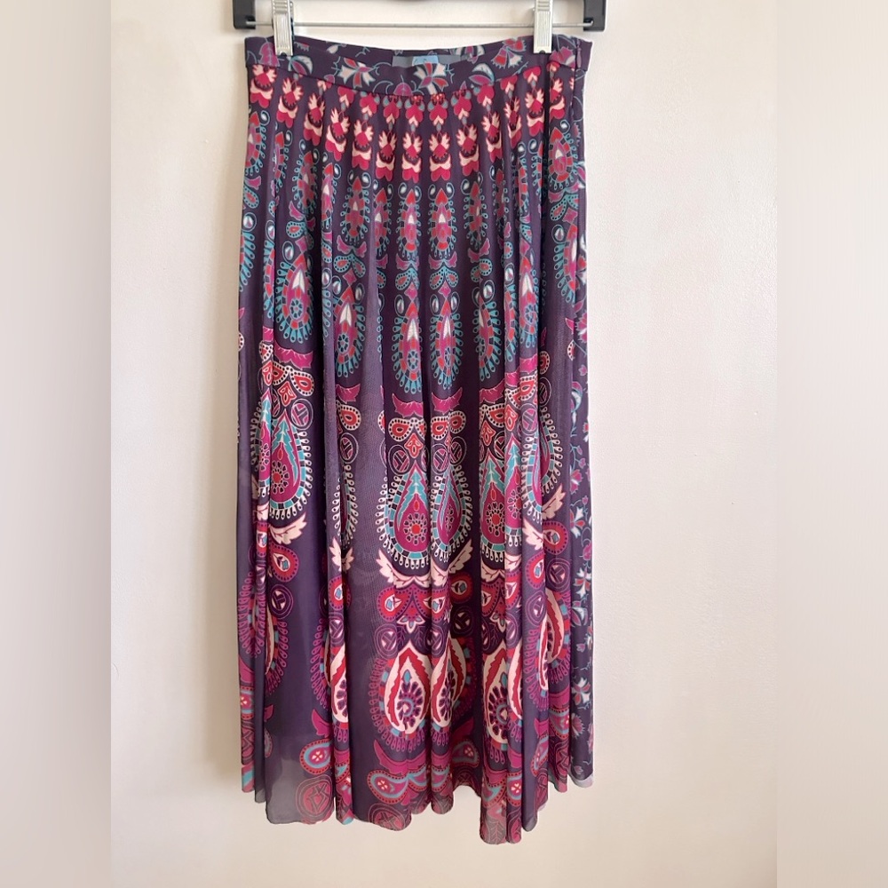 Anthropologie Eva Franco Abstract Pleated Midi Skirt